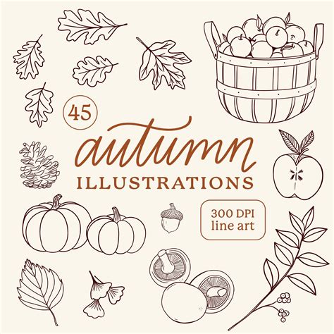 autumn line art|fall line art ideas.